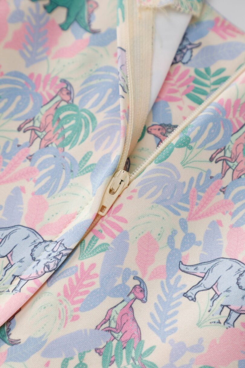 Amanda Pastel Dinosaur Flared Dress  Shop now at Kitty Darling