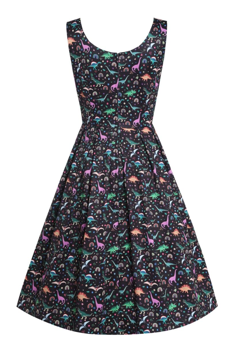 Amanda Black Dinosaur Print Swing Dress  Shop now at Kitty Darling