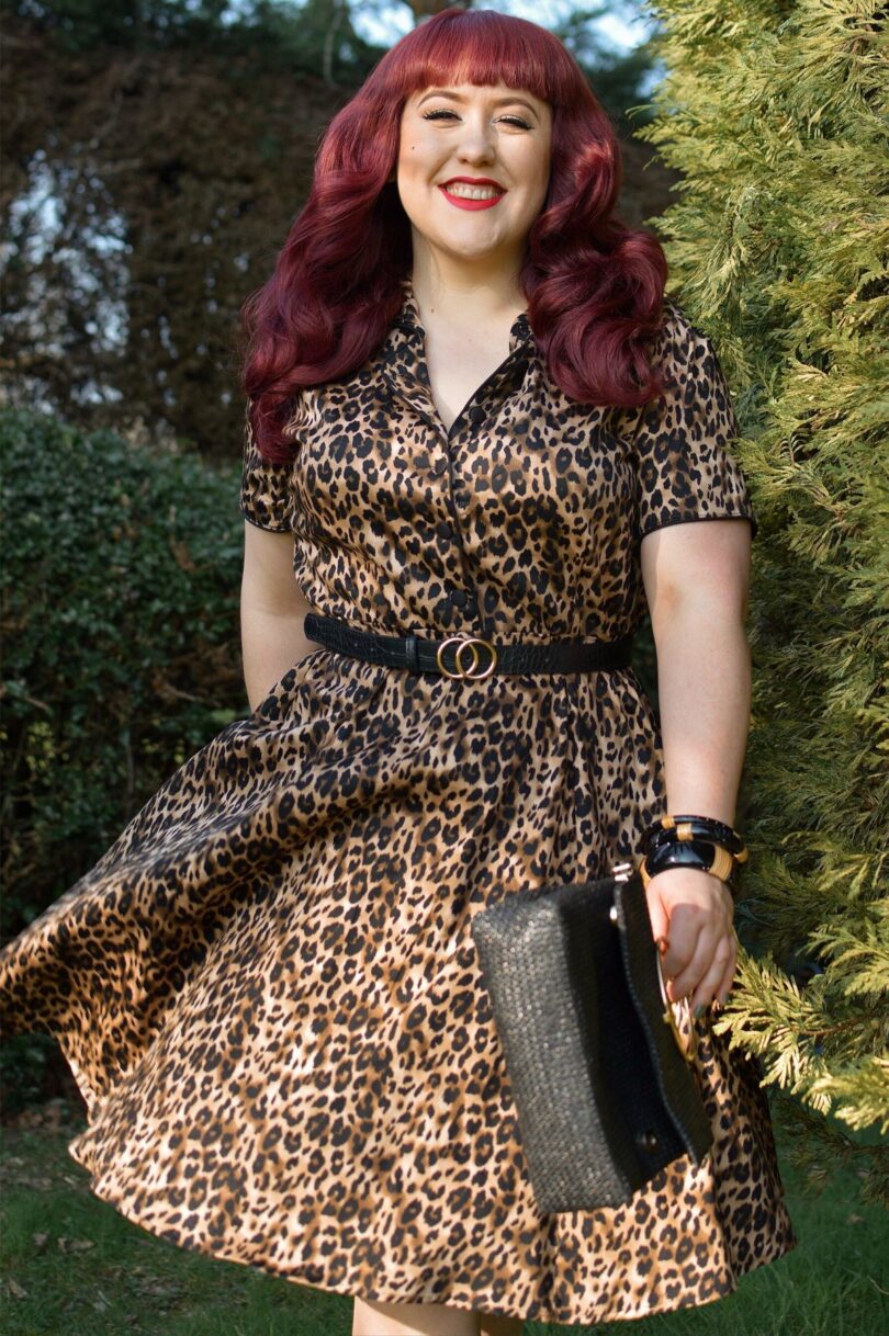 Penelope Rockabilly Leopard Print Shirt Dress  Shop now at Kitty Darling