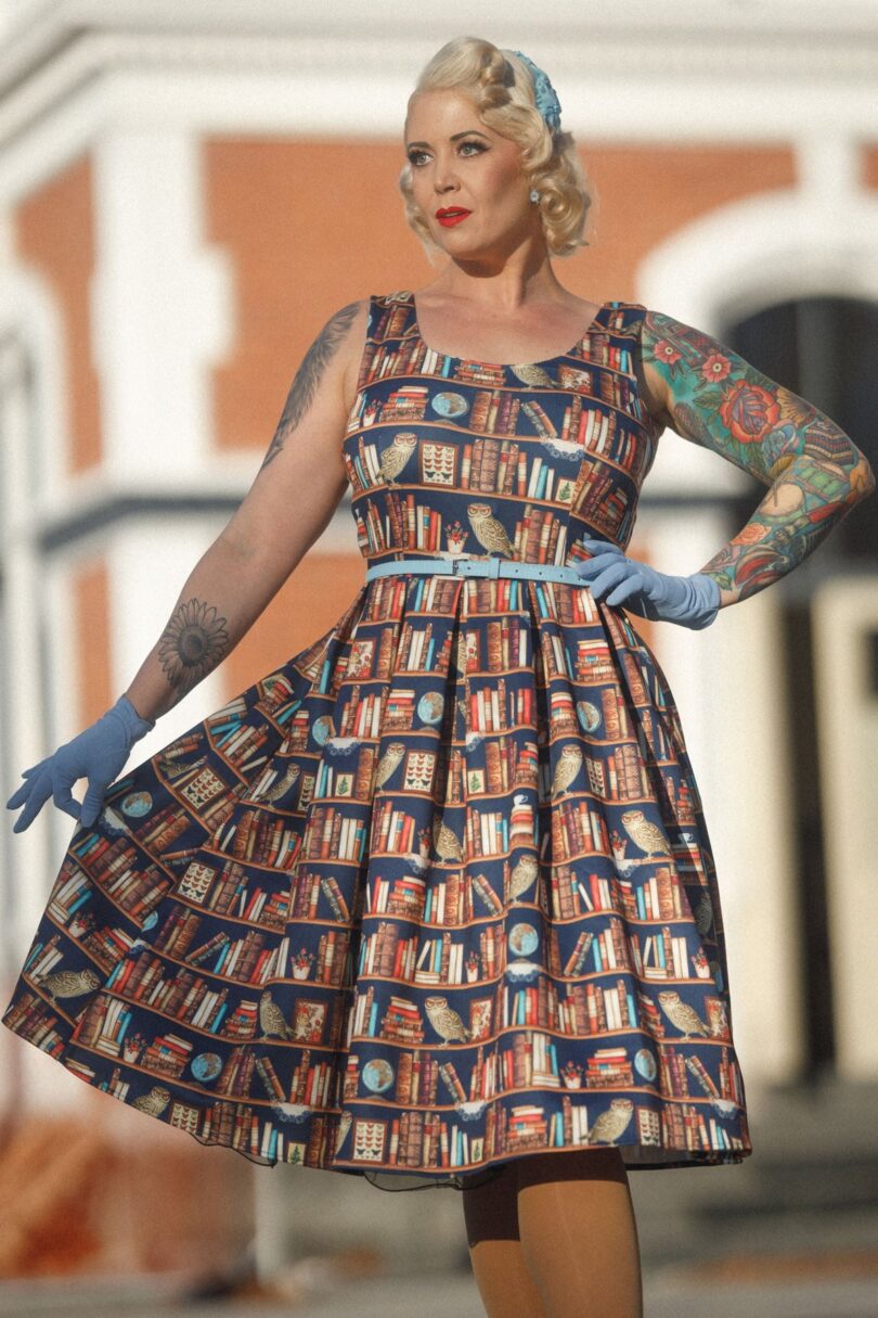 Amanda Library Book & Owl Swing Dress  Shop now at Kitty Darling
