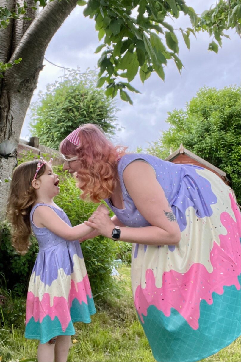 Amanda Multi-Colored and Ice Cream Swing Dress  Shop now at Kitty Darling