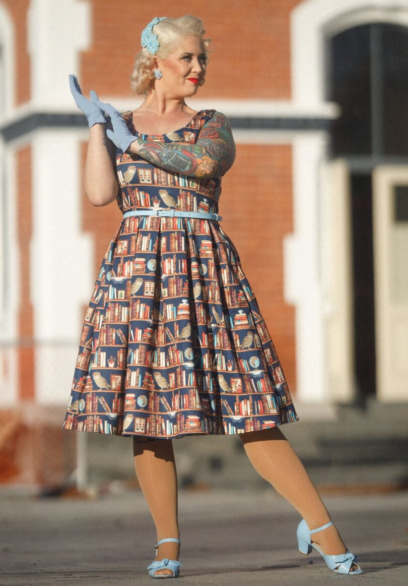 Amanda Library Book & Owl Swing Dress  Shop now at Kitty Darling