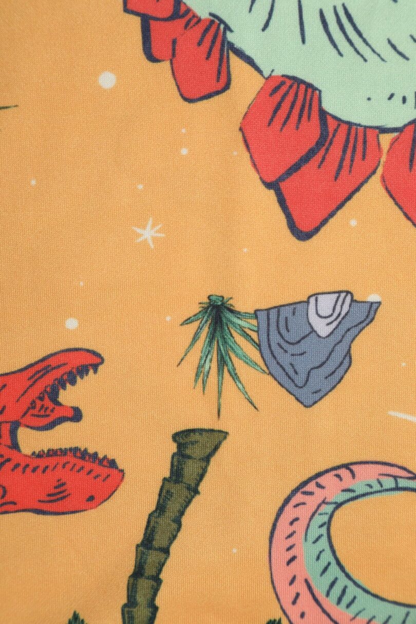 Amanda Turquoise Dinosaur World Print Swing Dress  Shop now at Kitty Darling