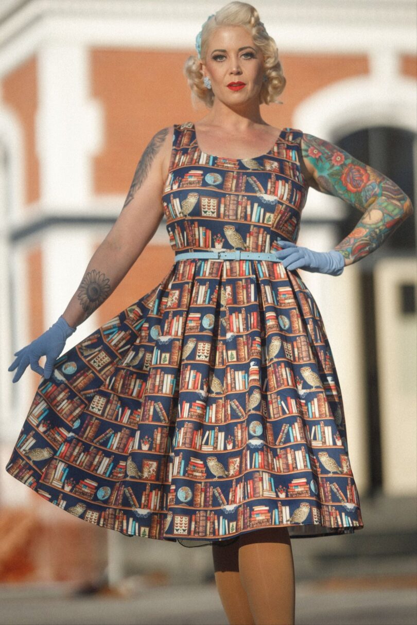 Amanda Library Book & Owl Swing Dress  Shop now at Kitty Darling