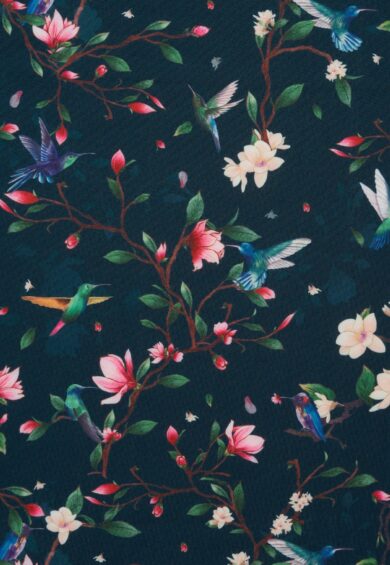 Amanda Swing Dress in Navy Blue Hummingbird Print – Dresses | Kitty Darling