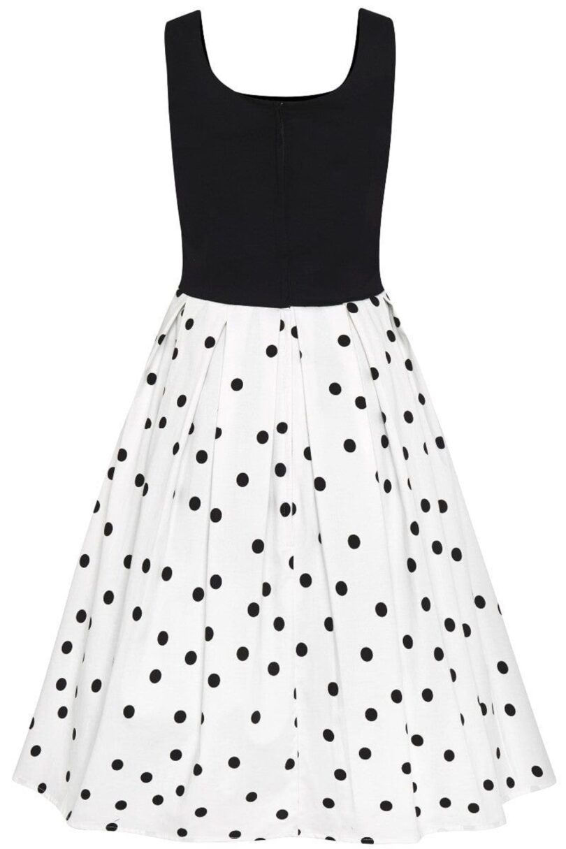 Amanda Black White Polka Dot Swing Dress  Shop now at Kitty Darling