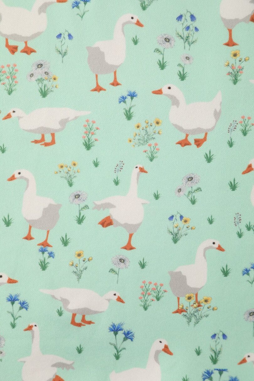 Amanda Swing Dress in Mint Green Duck Print  Shop now at Kitty Darling
