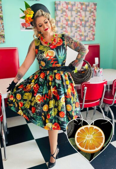Amanda Tropical Summer Fruit Print Swing Dress – Dresses | Kitty Darling