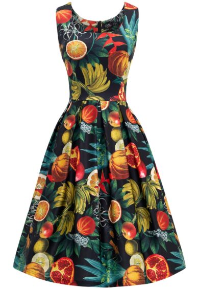 Amanda Tropical Summer Fruit Print Swing Dress – Dresses | Kitty Darling