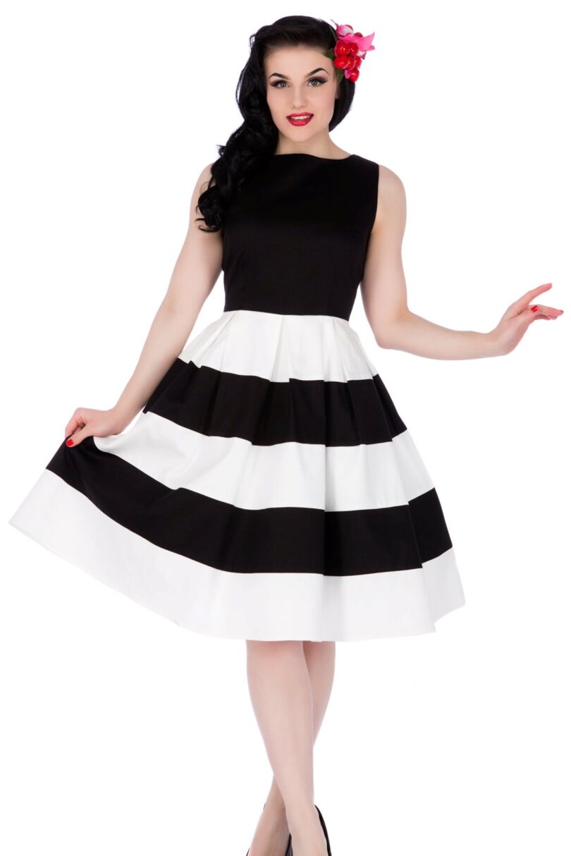 Anna Black & White Striped Swing Dress  Shop now at Kitty Darling