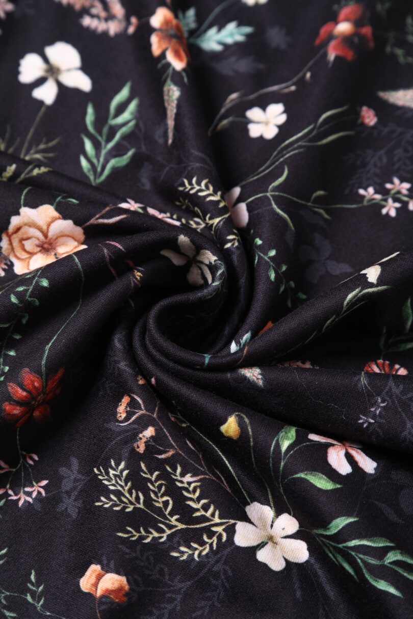 Esther Black Meadow Butterfly Sleeved Jumpsuit  Shop now at Kitty Darling