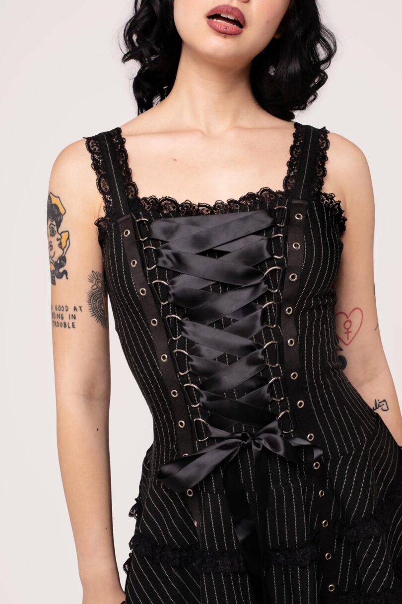 Harley Pinstripe Dress  Shop now at Kitty Darling