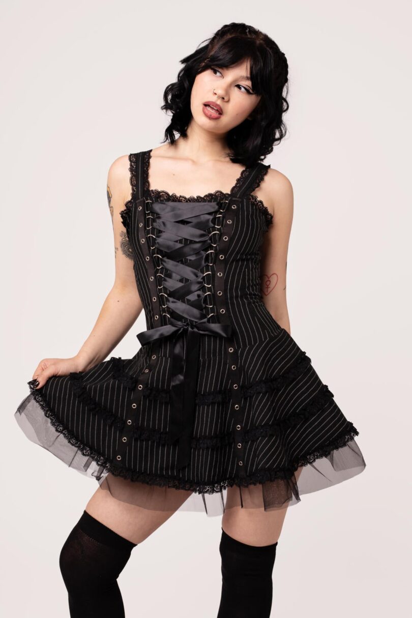 Harley Pinstripe Dress  Shop now at Kitty Darling