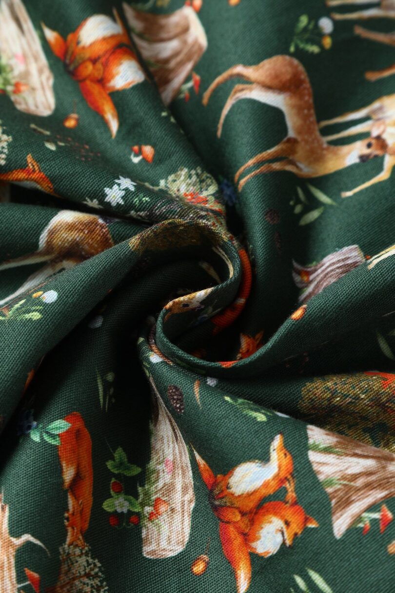 Penelope Dark Green Woodland Shirt Dress  Shop now at Kitty Darling