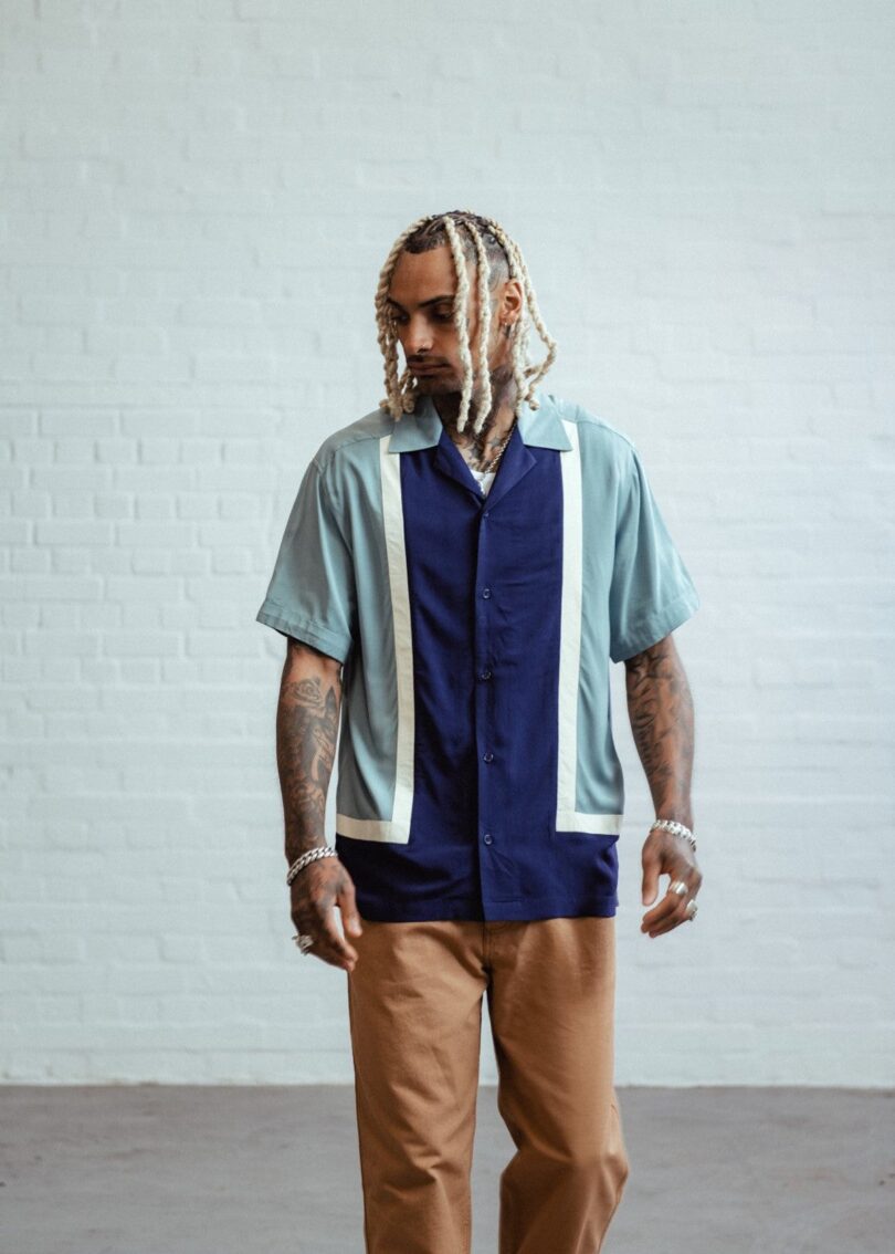 Walter Contrast Panel Bowling shirt  Shop now at Kitty Darling