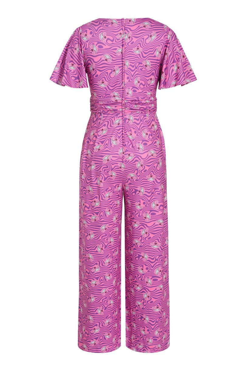 Charlotte Pink Cheshire Cat Smile Jumpsuit  Shop now at Kitty Darling