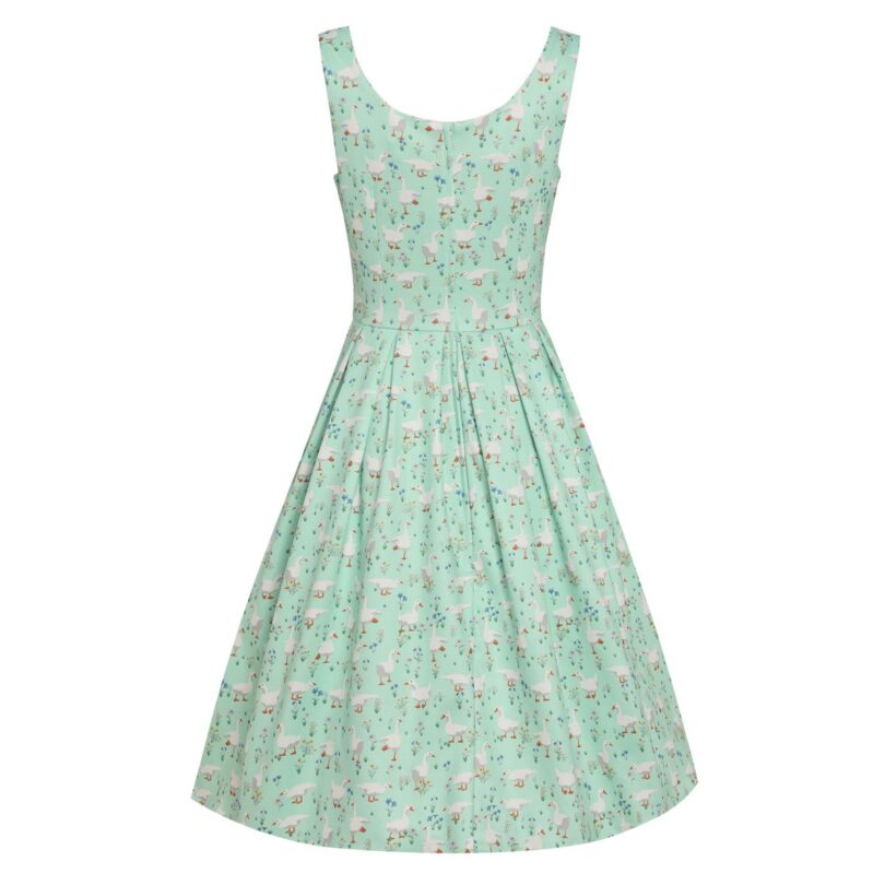 Amanda Swing Dress in Mint Green Duck Print  Shop now at Kitty Darling