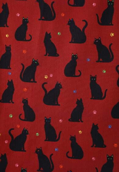 Amanda Vintage-Inspired Burgundy Cat Print Dress – Dresses | Kitty Darling