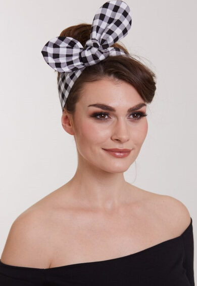 Headband In Black And White Gingham – Headbands | Kitty Darling