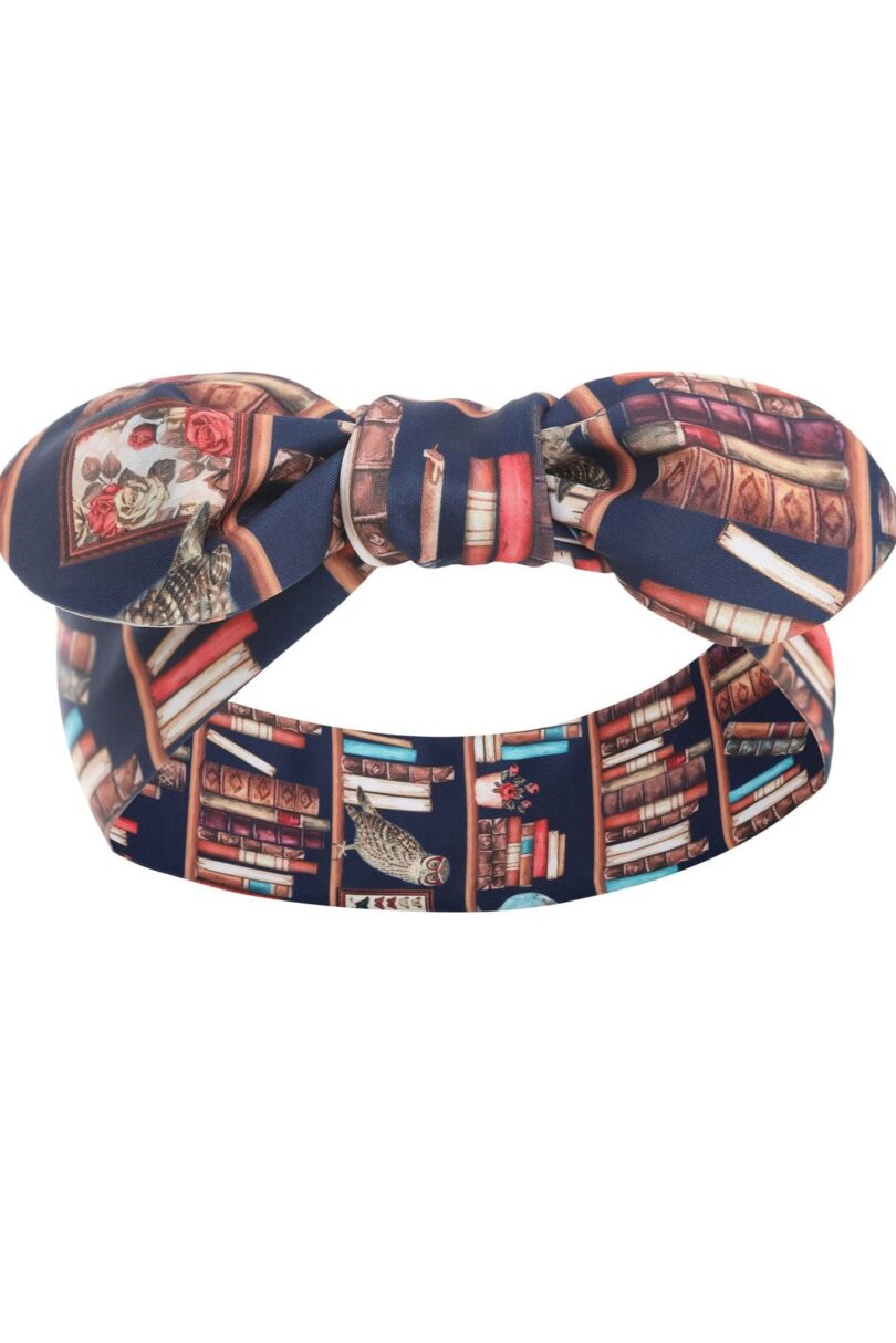 Quirky Headband in Library Book & Owl Print  Shop now at Kitty Darling