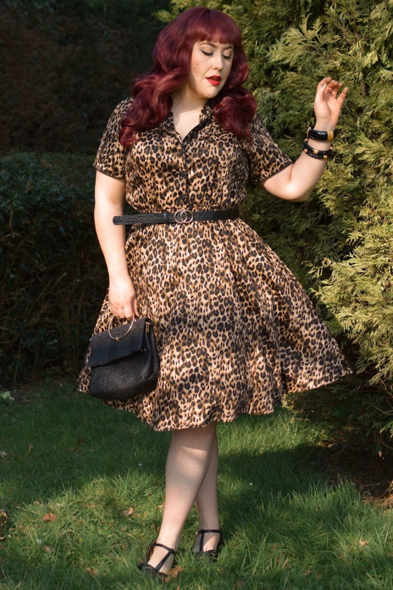 Penelope Rockabilly Leopard Print Shirt Dress  Shop now at Kitty Darling