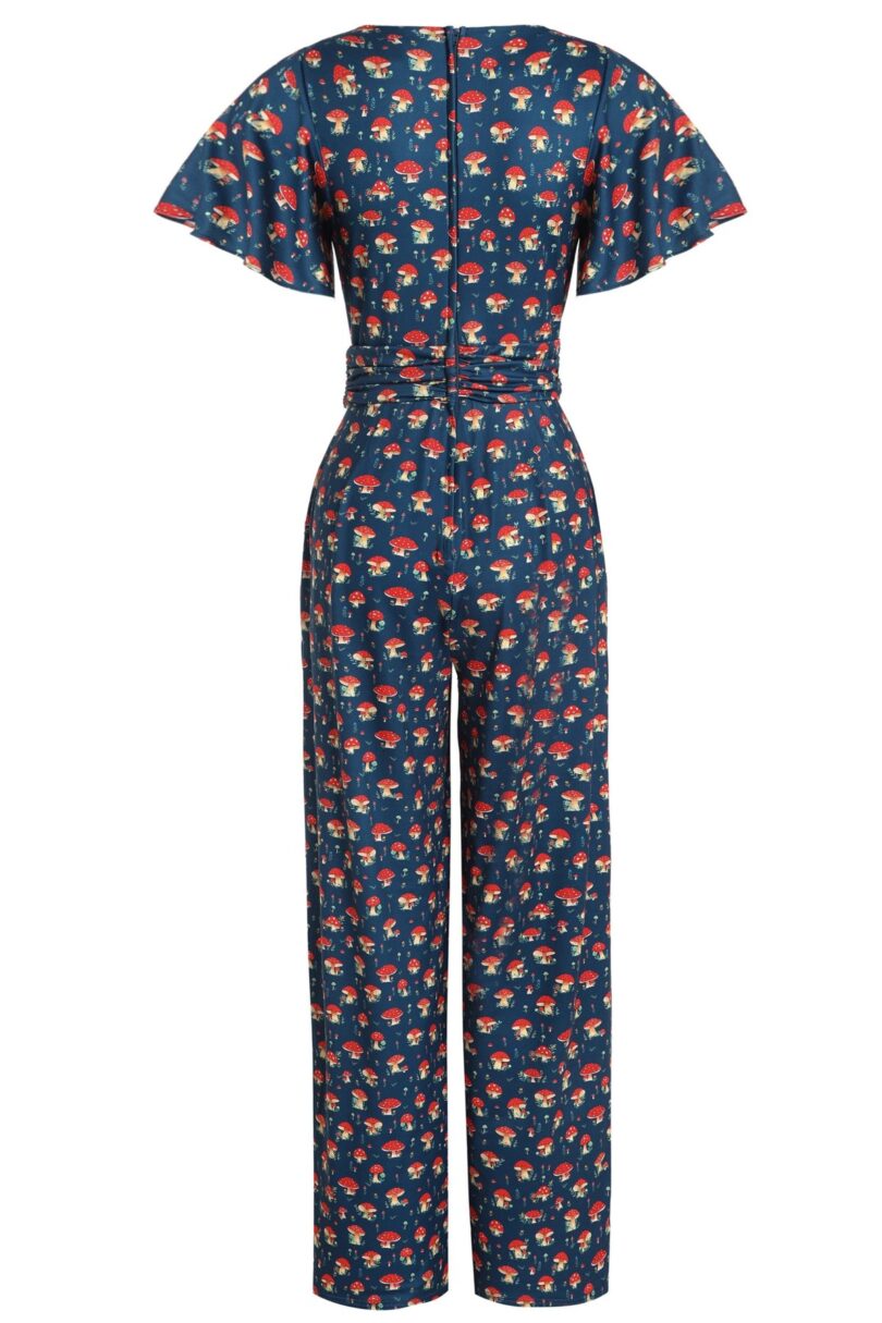 Esther Mushroom Navy Blue Jumpsuit  Shop now at Kitty Darling