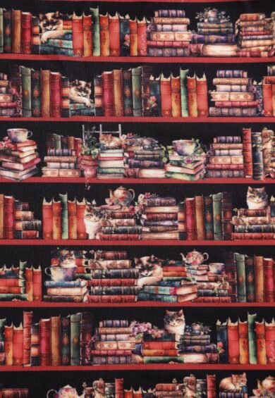 Amanda Vintage Inspired Library Book & Cat Print Swing Dress – Dresses | Kitty Darling