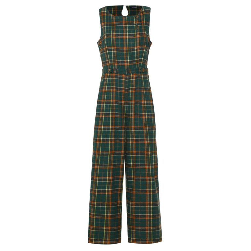 Sylvia Green Tartan Jumpsuit  Shop now at Kitty Darling