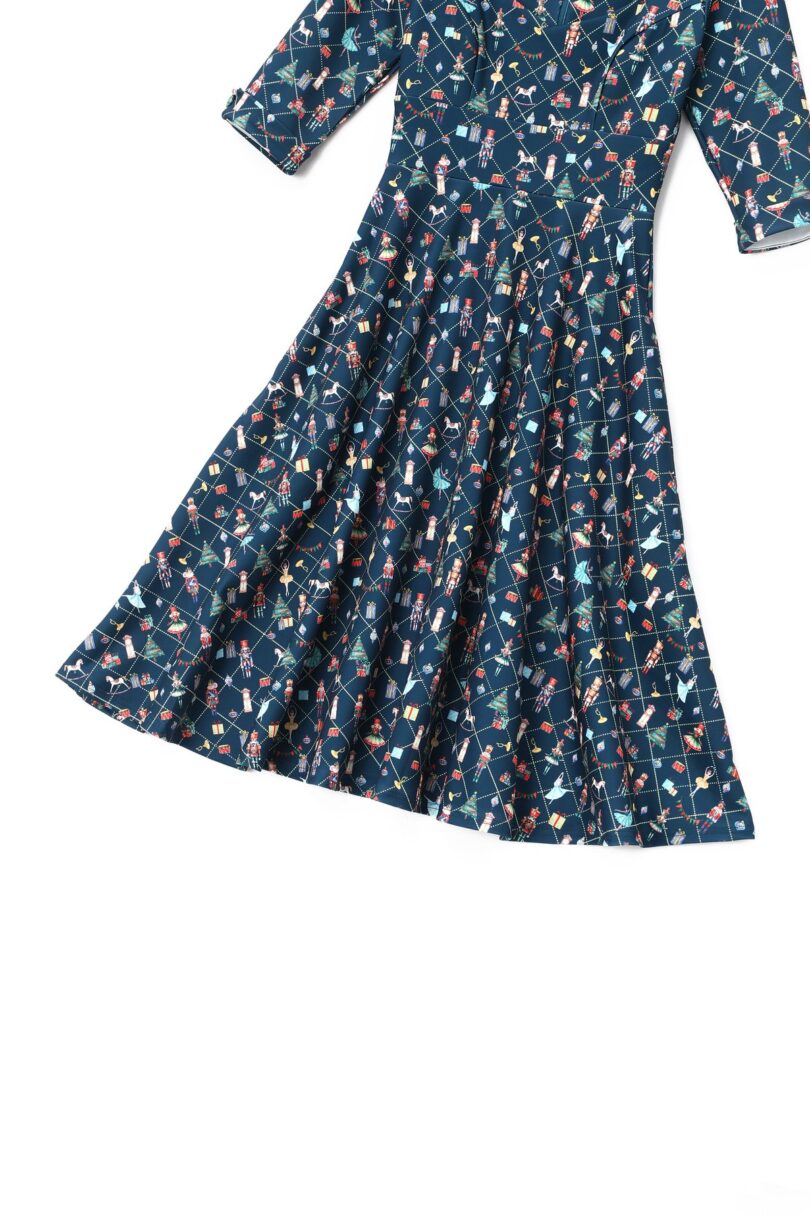 Scarlette Dark Blue Nutcracker Midi Dress  Shop now at Kitty Darling