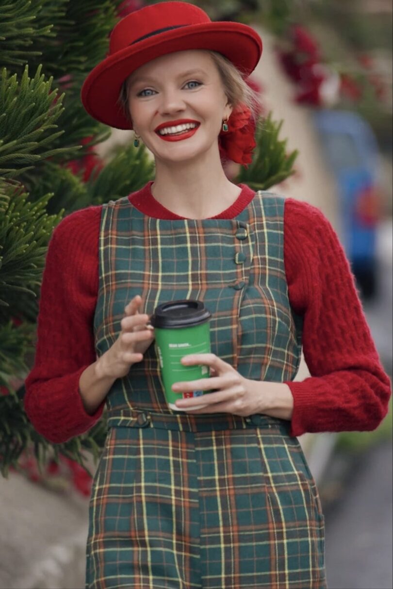 Sylvia Green Tartan Jumpsuit  Shop now at Kitty Darling