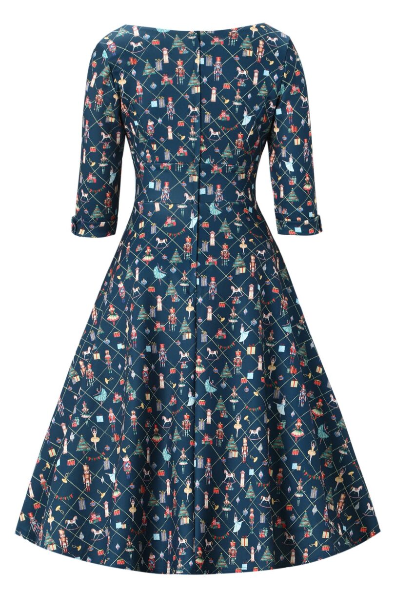 Scarlette Dark Blue Nutcracker Midi Dress  Shop now at Kitty Darling