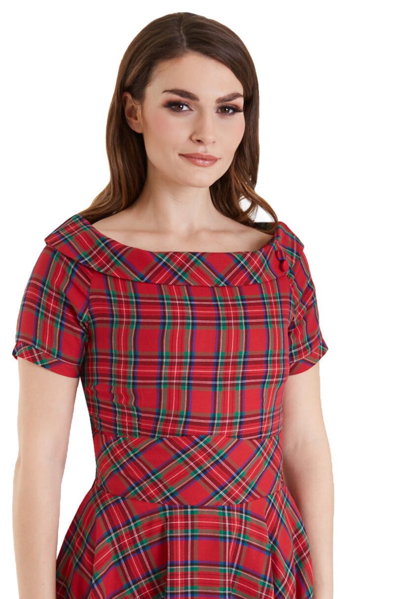 Darlene Retro Highland Red Tartan Circle Dress  Shop now at Kitty Darling