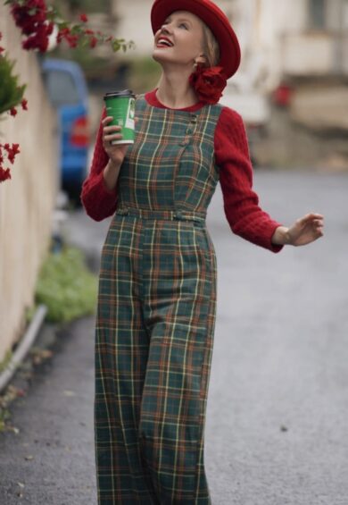 Sylvia Green Tartan Jumpsuit – Jumpsuits & Playsuits | Kitty Darling