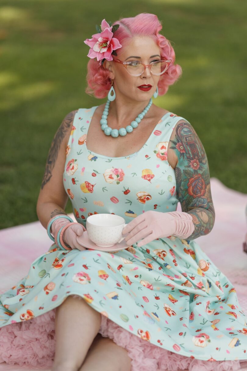 Amanda Afternoon Tea Dress In Baby Blue  Shop now at Kitty Darling