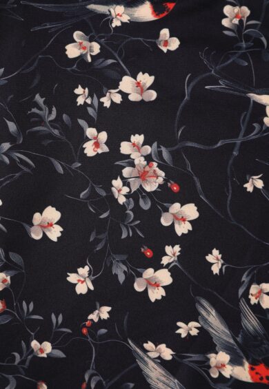 Lily Black Off Shoulder Swallow Print Dress – Dresses | Kitty Darling