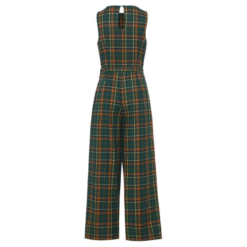 Sylvia Green Tartan Jumpsuit  Shop now at Kitty Darling