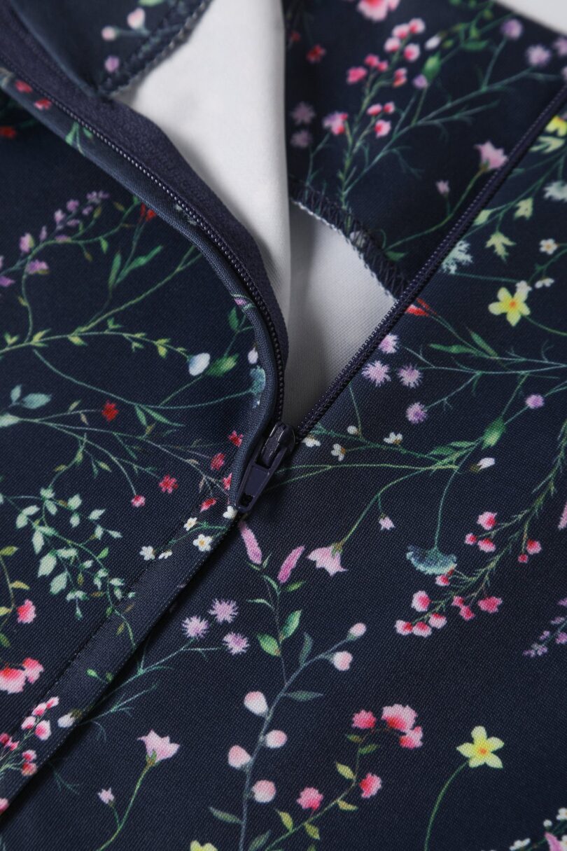 Amanda Swing Dress in Navy Blue Meadow Print  Shop now at Kitty Darling
