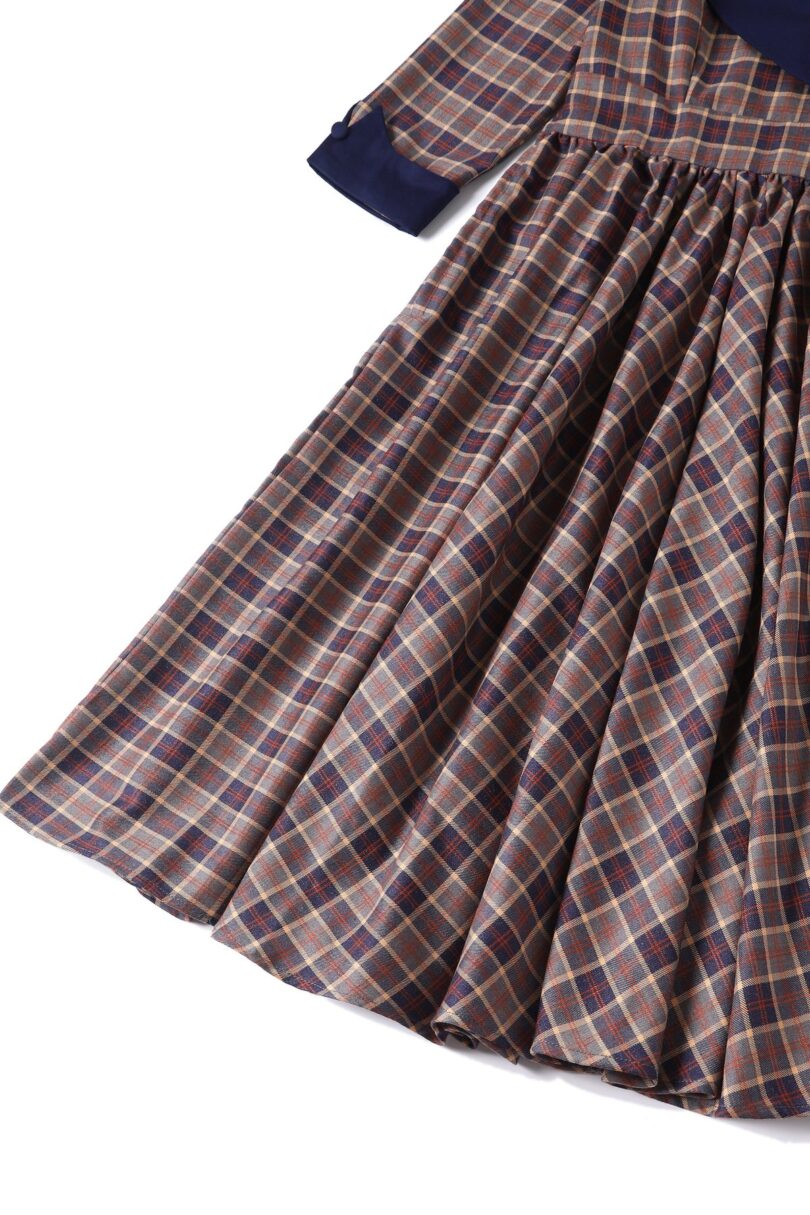 Tiffany 50's Brown Tartan Coat Dress  Shop now at Kitty Darling