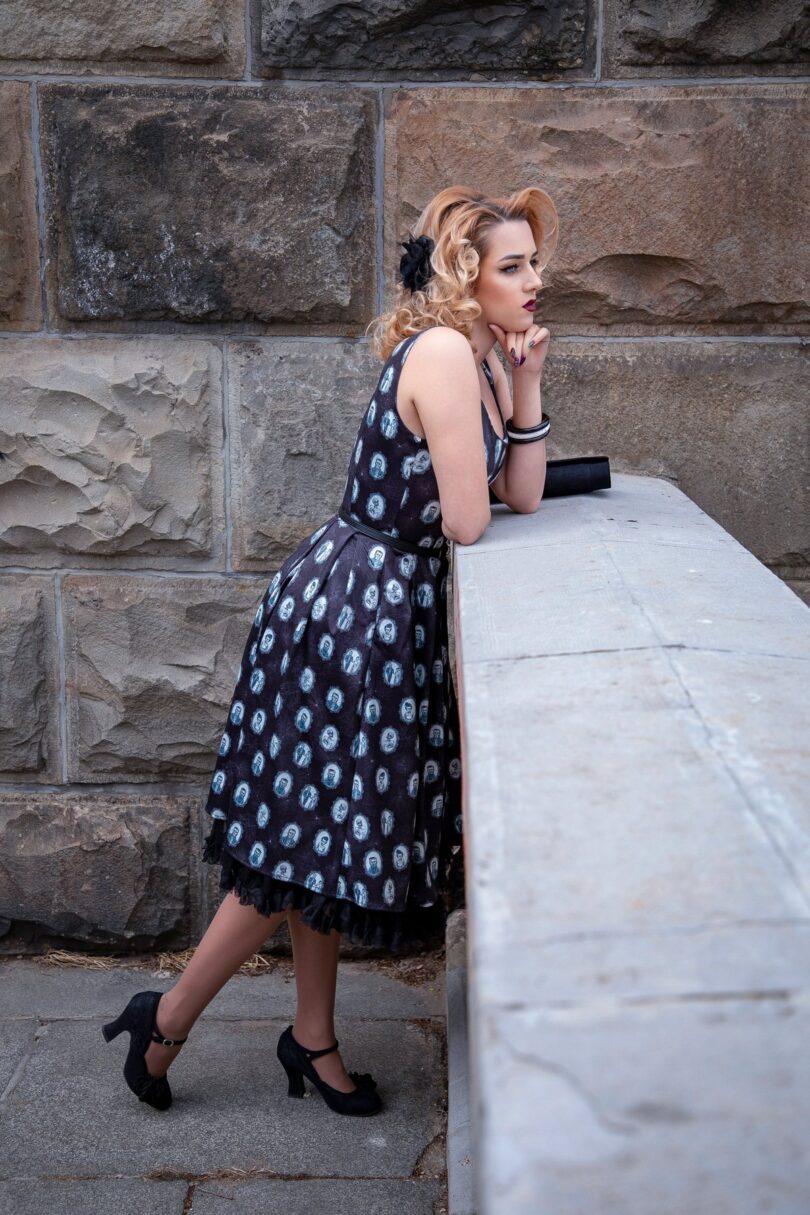 Amanda Frankenstein Black Swing Dress  Shop now at Kitty Darling