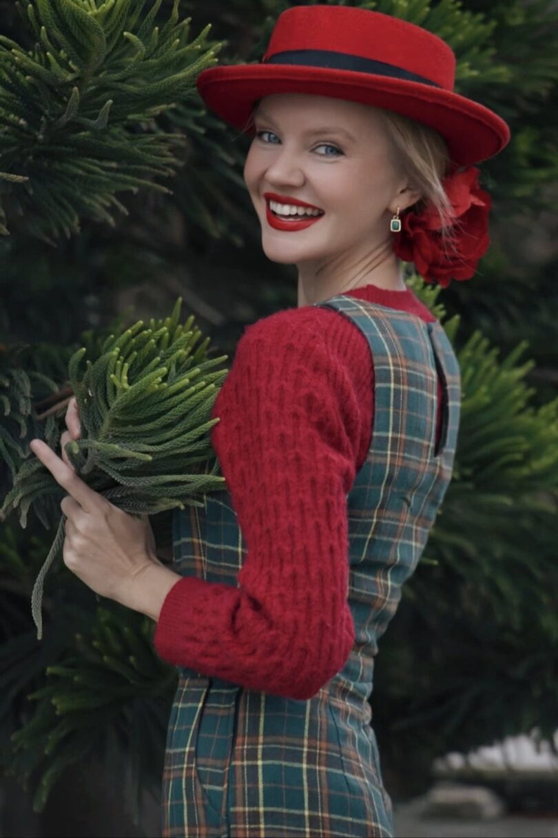 Sylvia Green Tartan Jumpsuit  Shop now at Kitty Darling
