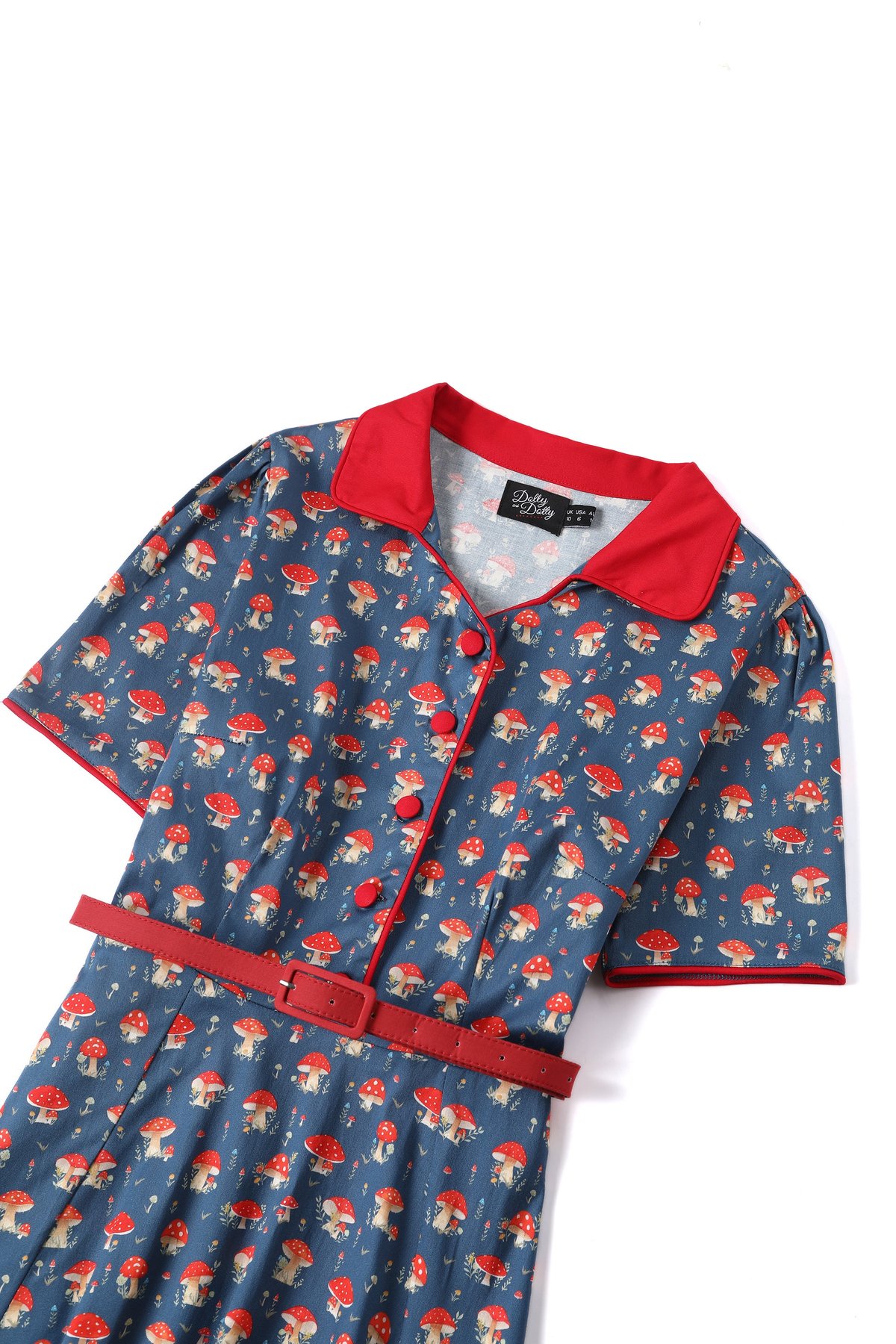 Penelope Rockabilly Navy Blue Mushroom Shirt Dress Penelope Rockabilly Navy Blue Mushroom Shirt Dress Shop now at Kitty Darling