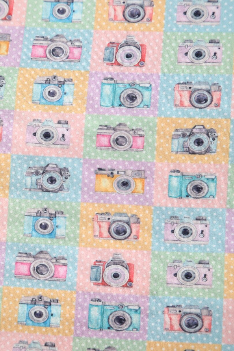 Julia Multicolor 50s Style Camera Print Swing Dress  Shop now at Kitty Darling