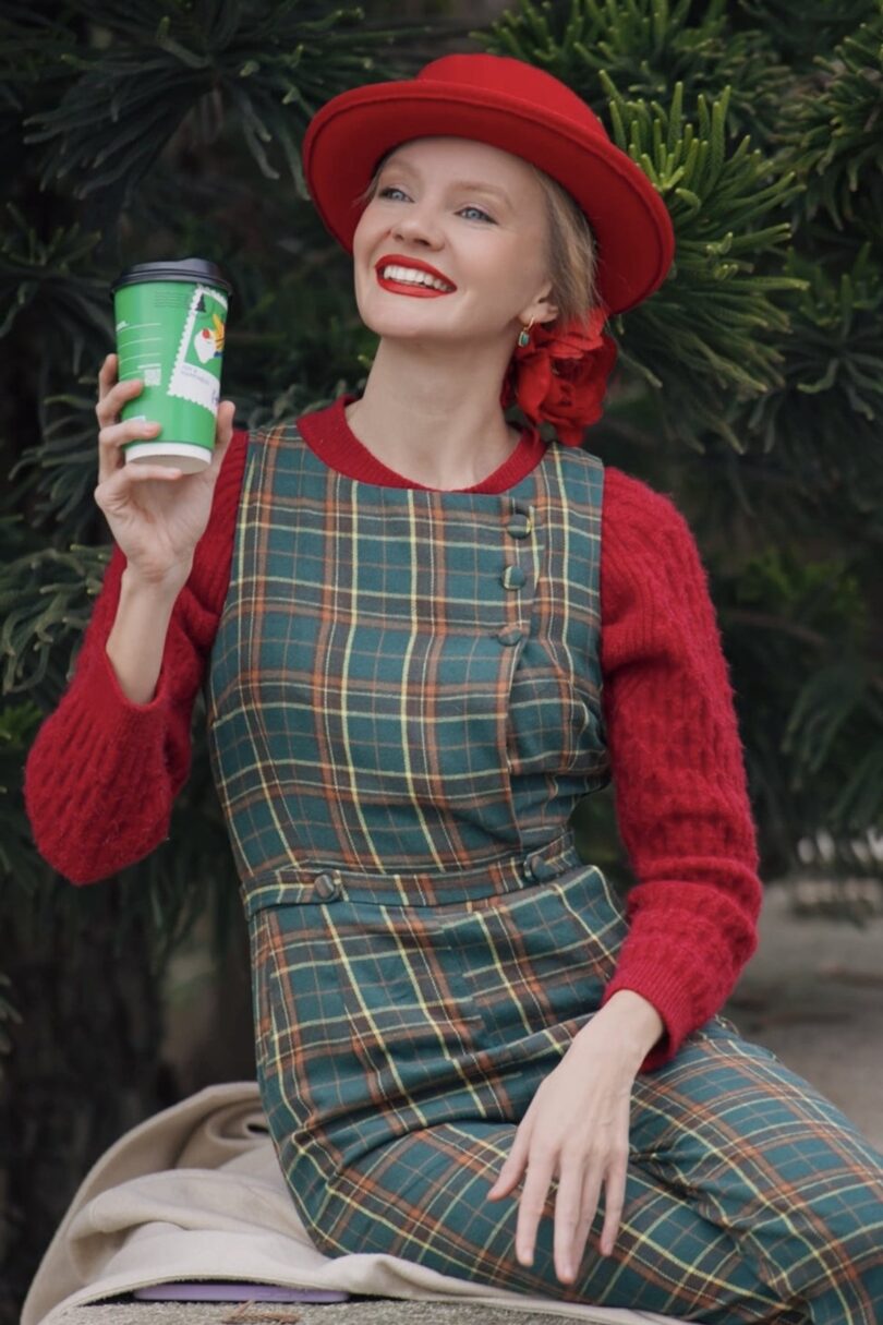 Sylvia Green Tartan Jumpsuit  Shop now at Kitty Darling