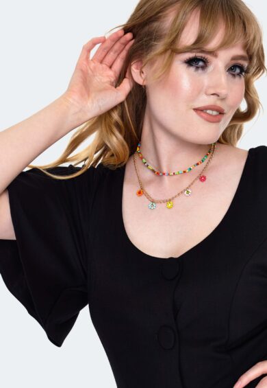 60s Style Flower Necklace – Jewellery | Kitty Darling