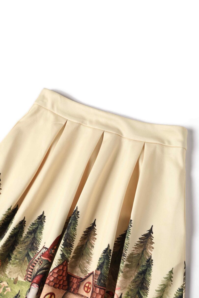 Aisley Gnome Ville Pleated Midi Skirt  Shop now at Kitty Darling