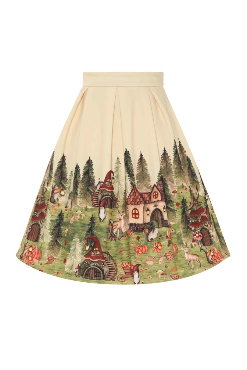 Aisley Gnome Ville Pleated Midi Skirt  Shop now at Kitty Darling