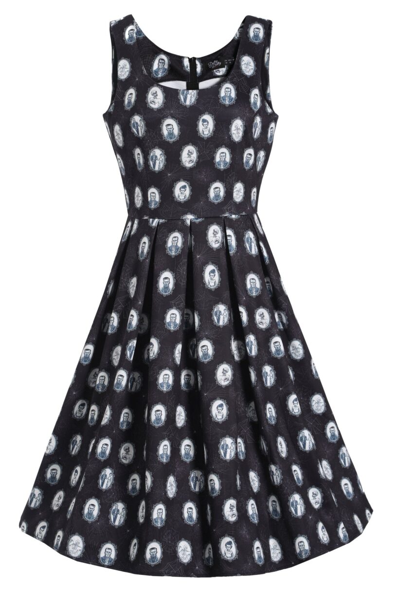 Amanda Frankenstein Black Swing Dress  Shop now at Kitty Darling