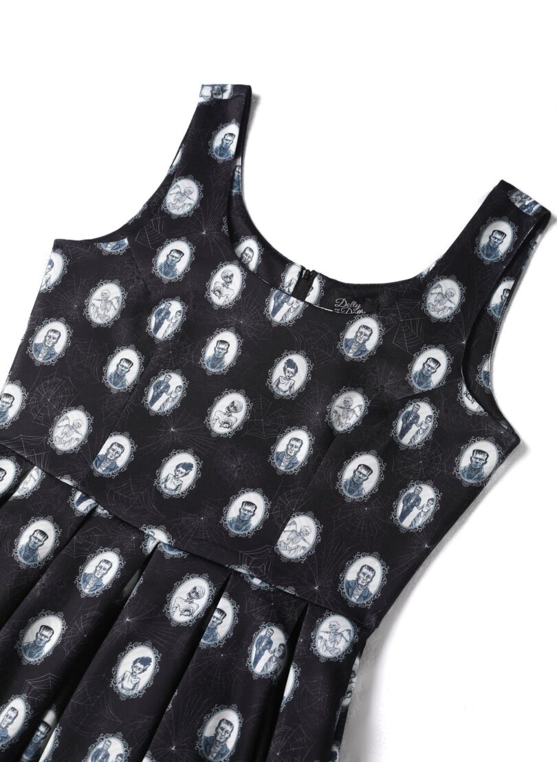 Amanda Frankenstein Black Swing Dress  Shop now at Kitty Darling