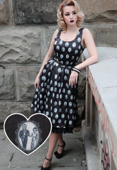 Amanda Frankenstein Black Swing Dress – Dresses | Kitty Darling