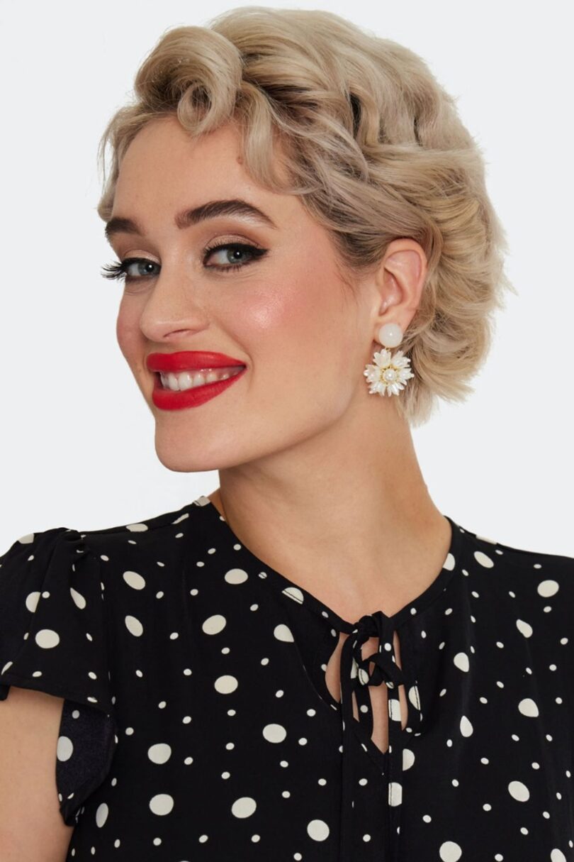 Beaded Flower Drop Earrings  Shop now at Kitty Darling